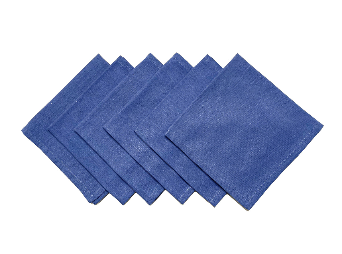 TEXTURED NAPKIN SET OF 6, NAVY, 18''x18''