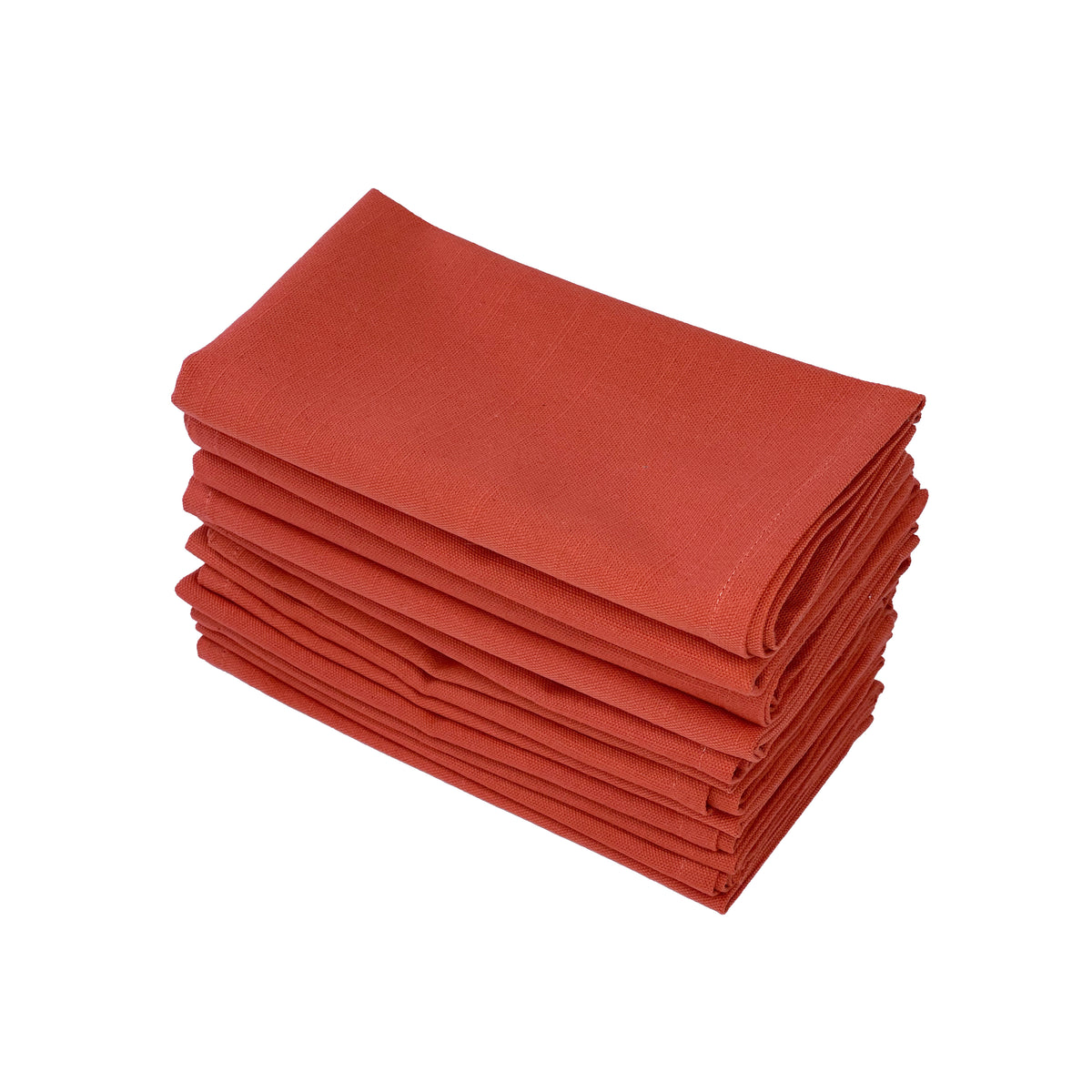TEXTURED NAPKIN SET OF 12, RUST ORANGE, 18''x18''