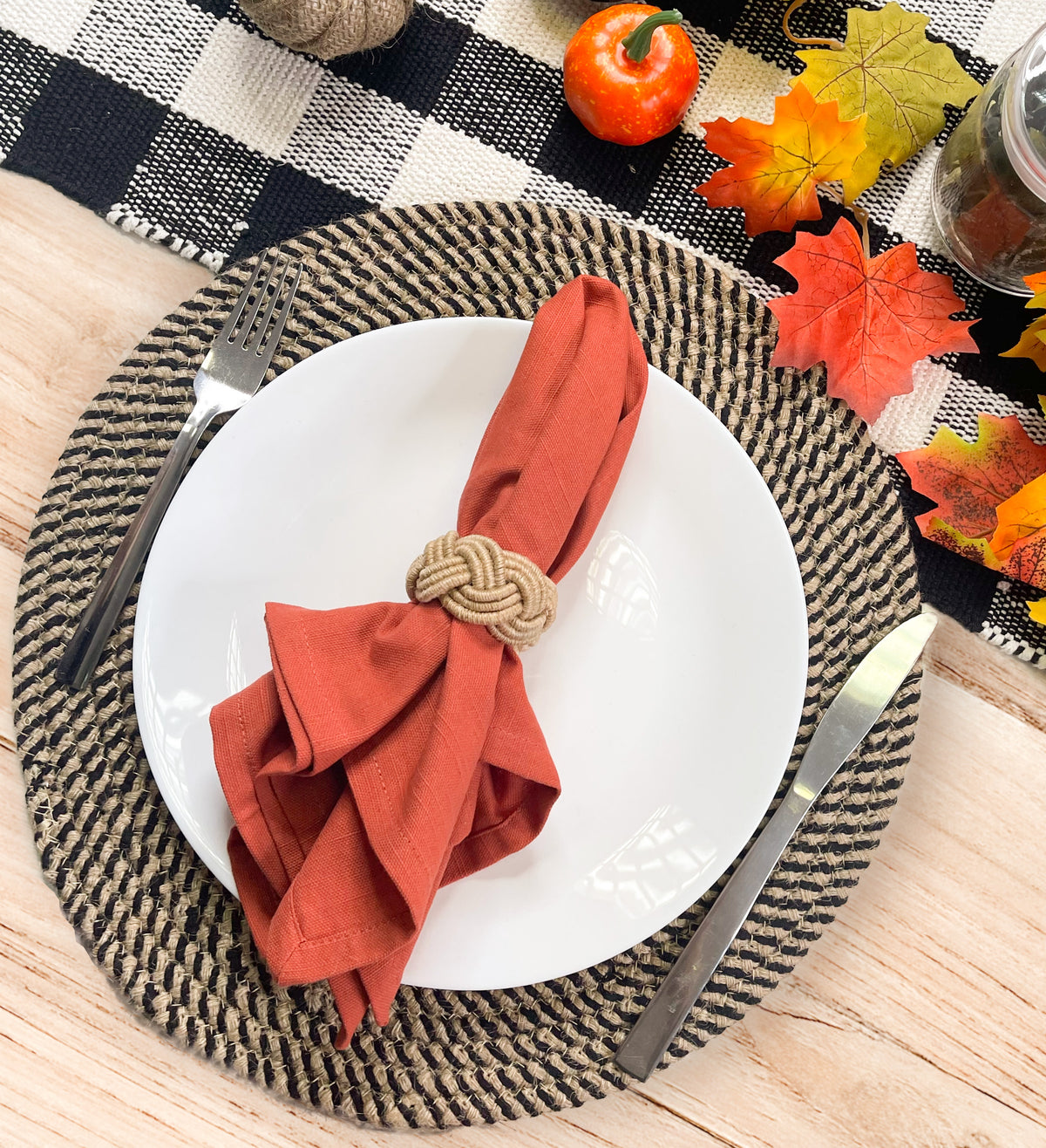 TEXTURED NAPKIN SET OF 12, RUST ORANGE, 18''x18''