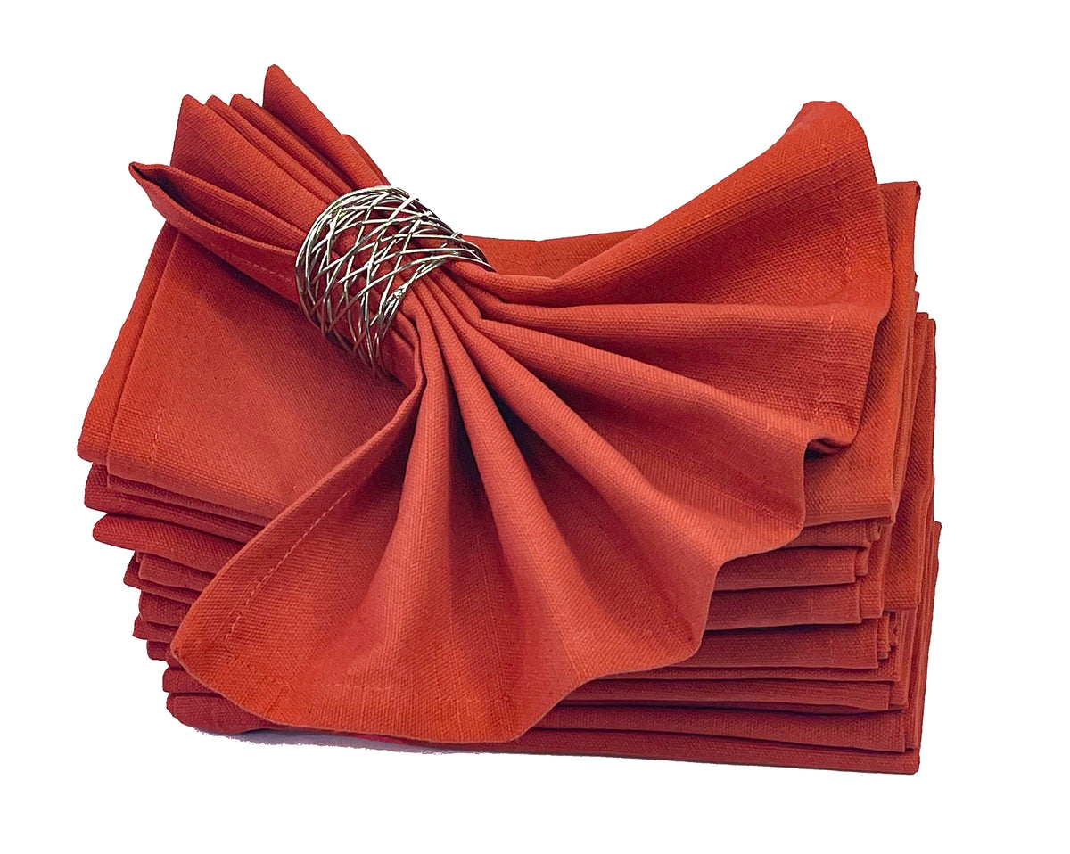 TEXTURED NAPKIN SET OF 12, RUST ORANGE, 18''x18''