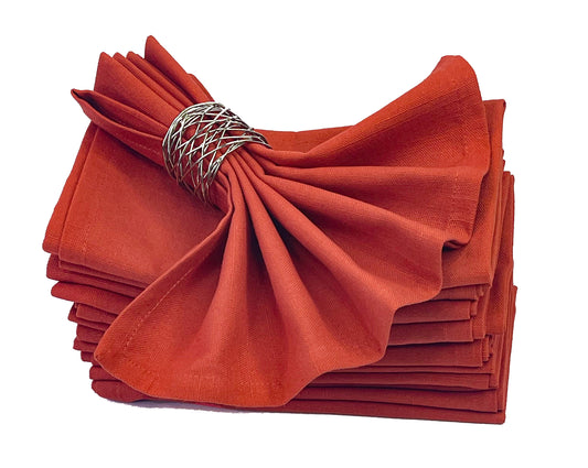 TEXTURED NAPKIN SET OF 12, RUST ORANGE, 18''x18''