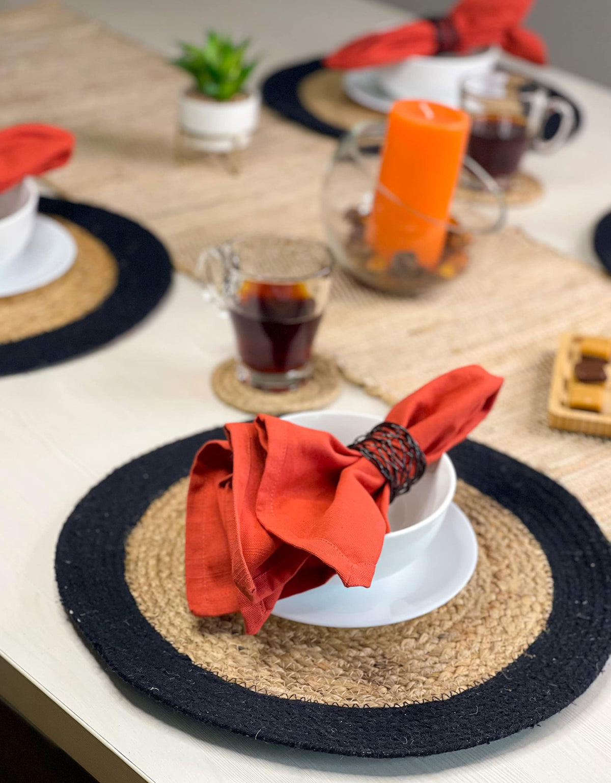 TEXTURED NAPKIN SET OF 12, RUST ORANGE, 18''x18''