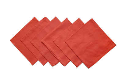 TEXTURED NAPKIN SET OF 6, RUST ORANGE, 18''x18''