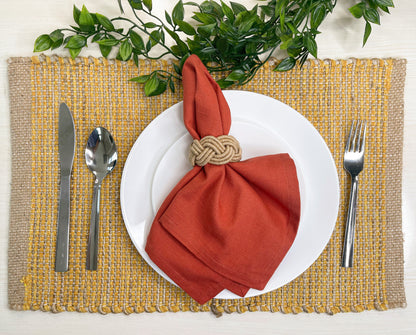 TEXTURED NAPKIN SET OF 6, RUST ORANGE, 18''x18''
