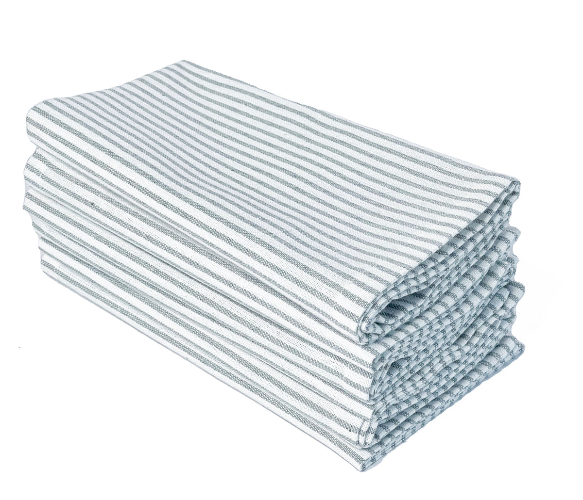 CLASSIC PINSTRIPE NAPKINS SET OF 6, Grey-White, 18''x18''.