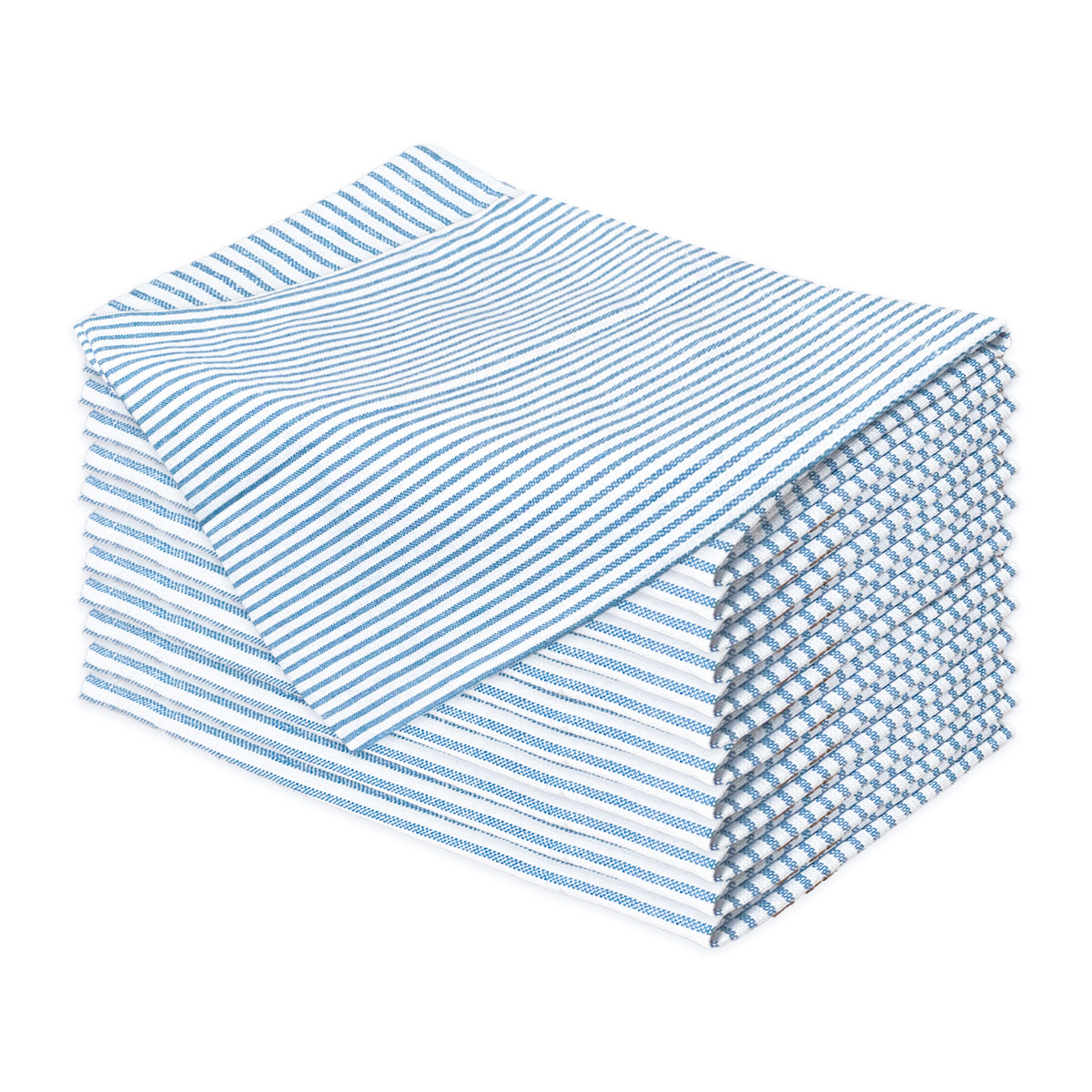 CLASSIC PINSTRIPE NAPKINS SET OF 12, 18''x18'', Blue-White