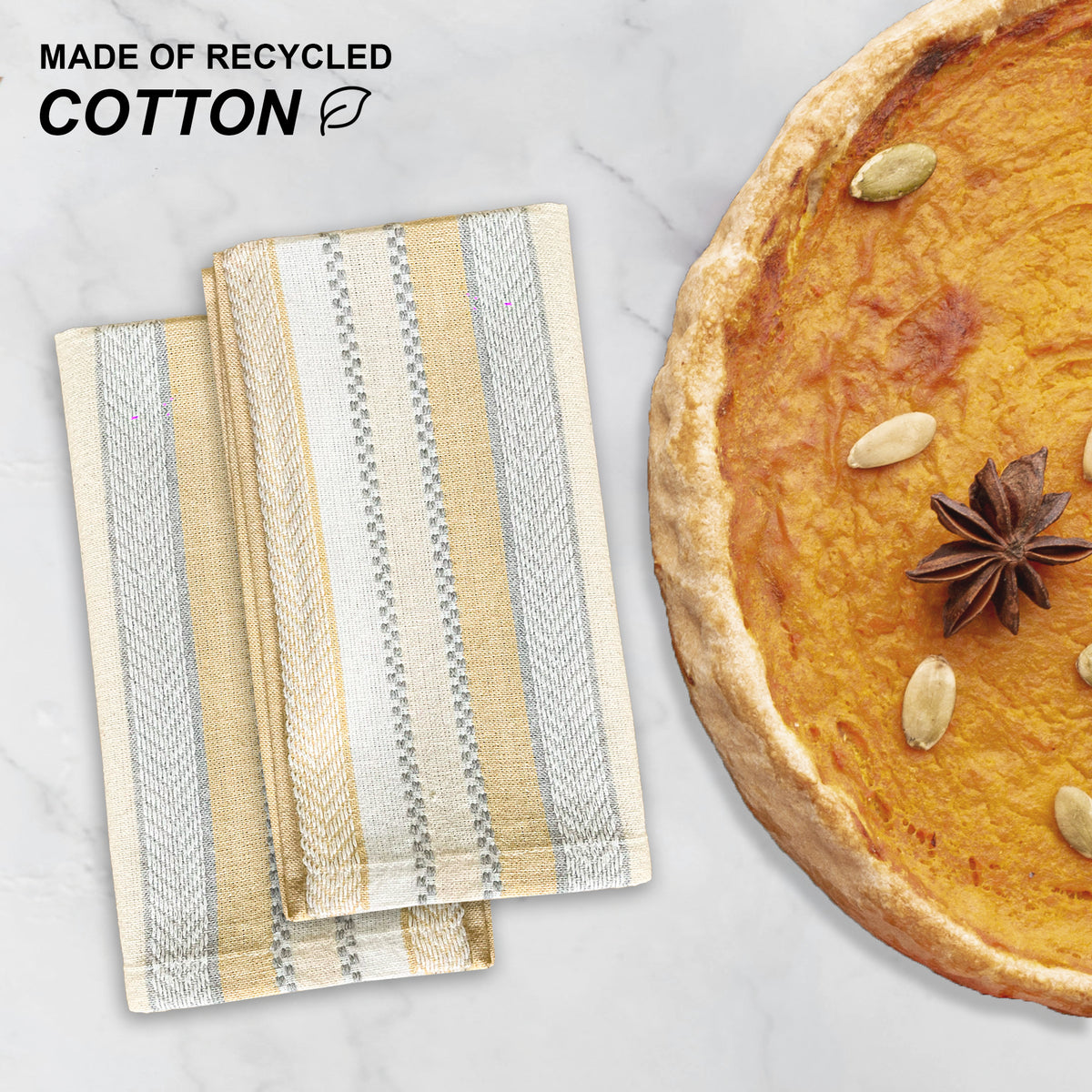 WOVEN SALSA STRIPE NAPKINS SET OF 6, Beige-White, 18''x18''.