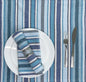 WOVEN SALSA STRIPE NAPKINS SET OF 6, Blues, 18''x18''.