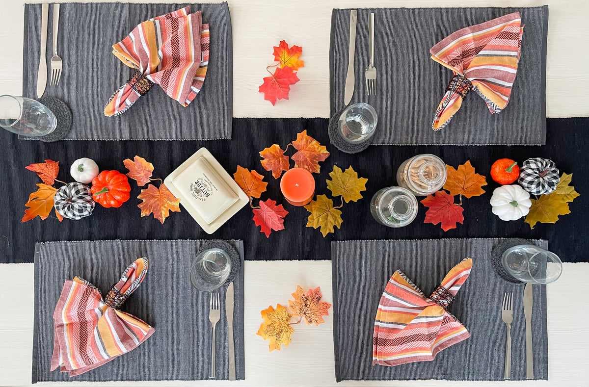 WOVEN SALSA STRIPE NAPKINS SET OF 12, 18''x18'', Harvest