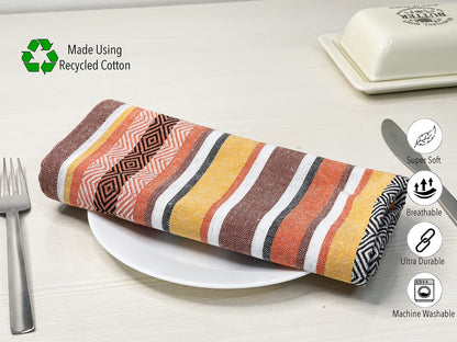 WOVEN SALSA STRIPE NAPKINS SET OF 12, 18''x18'', Harvest