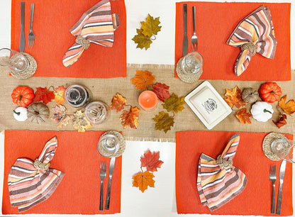 WOVEN SALSA STRIPE NAPKINS SET OF 12, 18''x18'', Harvest