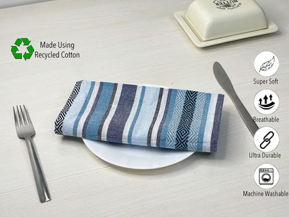 WOVEN SALSA STRIPE NAPKINS SET OF 12, 18''x18'', Blues