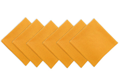CLASSIC SOLID NAPKIN SET OF 6, Mustard Yellow, 18''x18''.