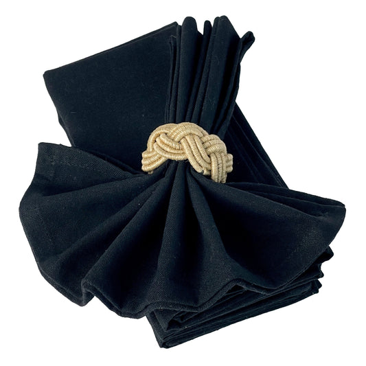 CLASSIC SOLID NAPKIN SET OF 6, Black, 18''x18''.