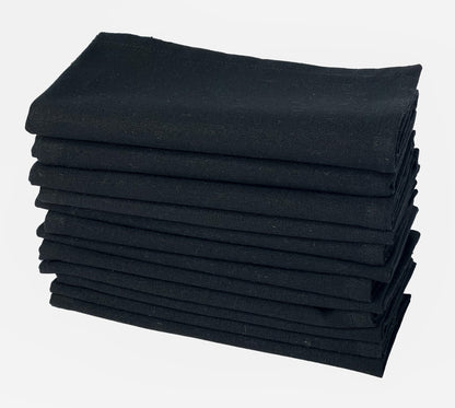 CLASSIC SOLID NAPKIN SET OF 12, 18''x18'', Black