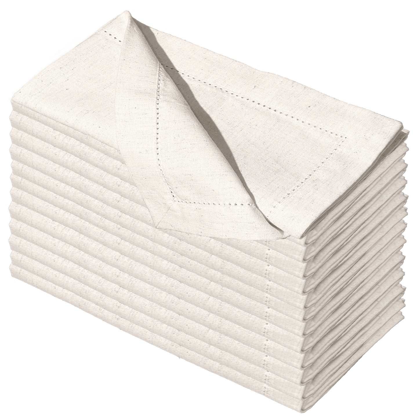 LUXOR  NAPKINS SET OF 12, CREAM, 18''x18''.