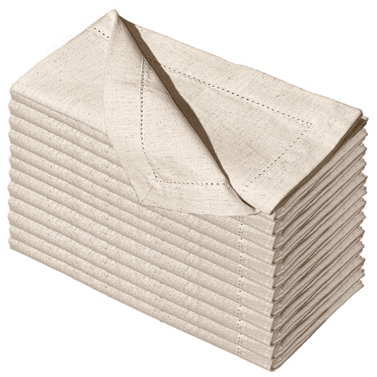 LUXOR NAPKINS SET OF 12, 18''x18'', CREAM