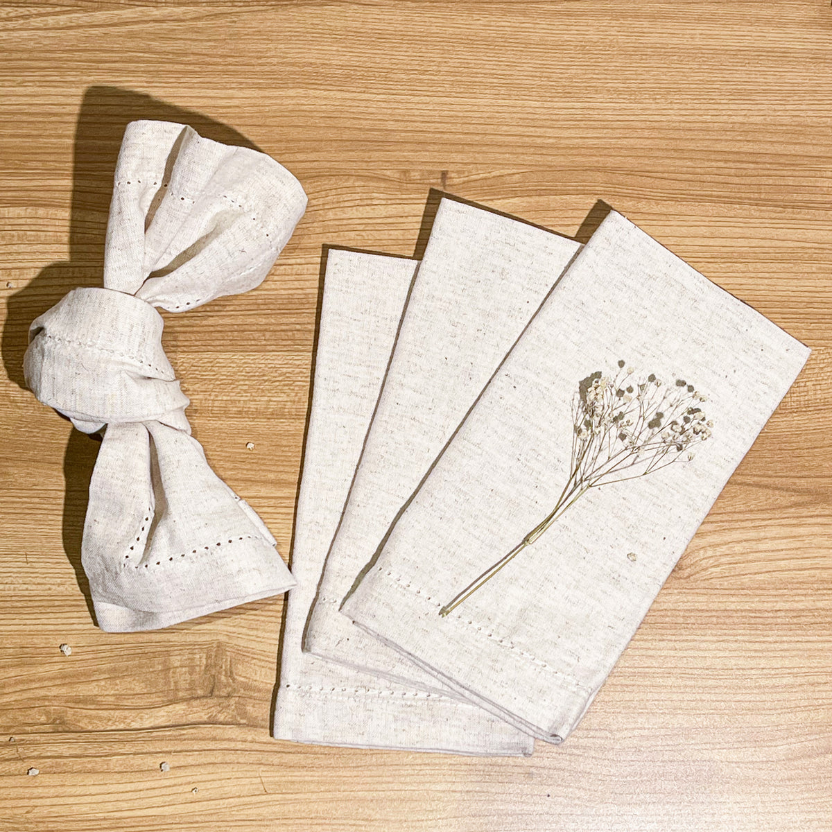 LUXOR NAPKINS SET OF 12, 18''x18'', CREAM