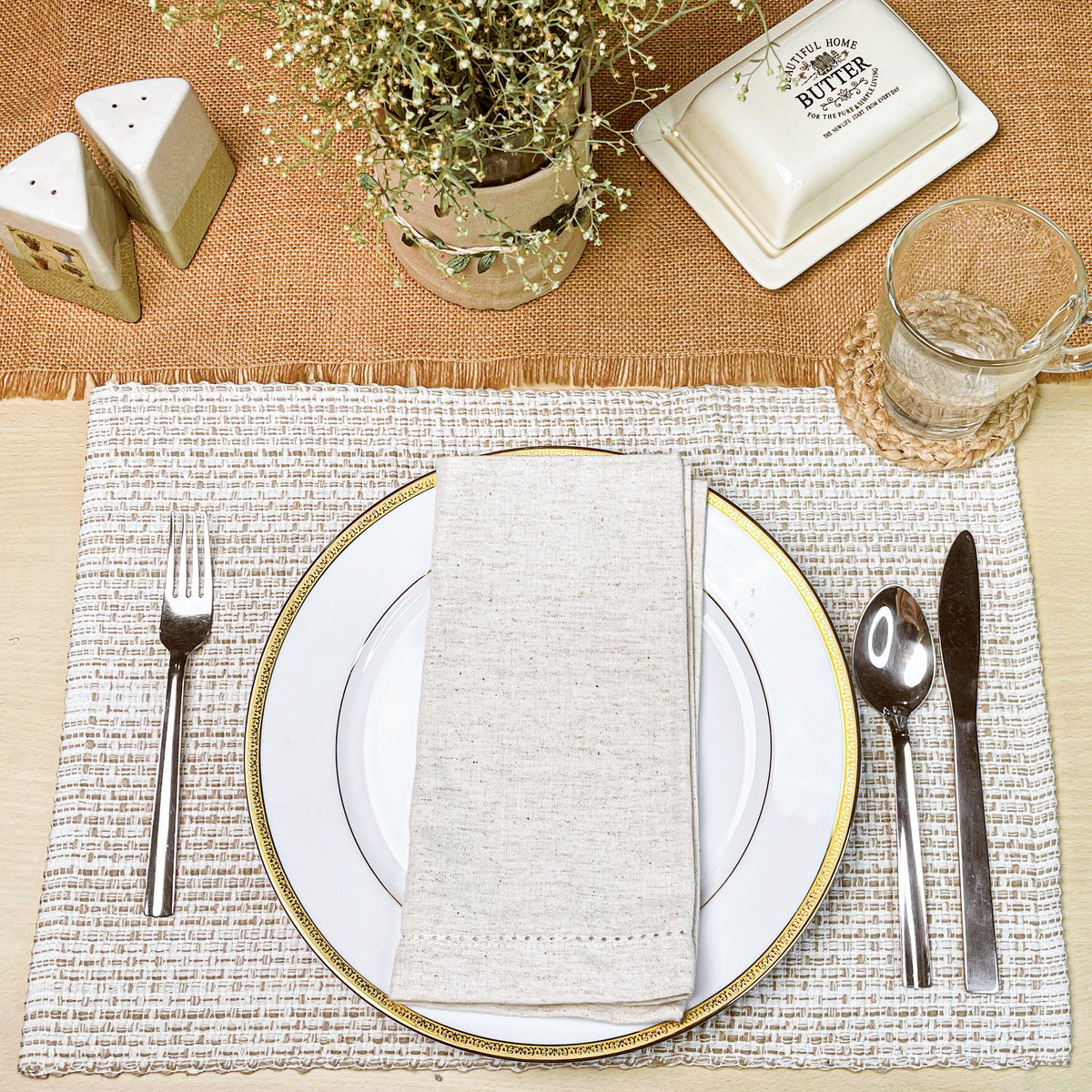 LUXOR NAPKINS SET OF 4, 18''x18'', CREAM