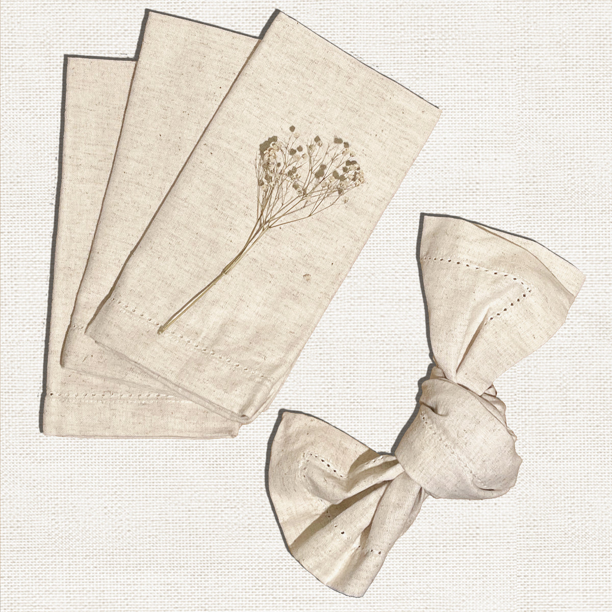 LUXOR NAPKINS SET OF 4, 18''x18'', CREAM