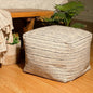 COTTON POUF COVER, BLACK-OFF WHITE, 16.5"x 16.5"x12.9"