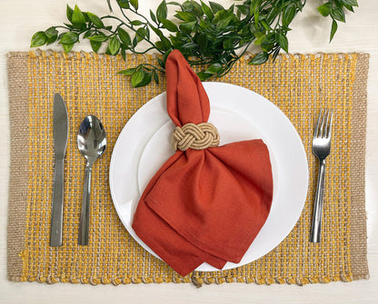 Ombre Placemats Set Of 4 - Natural/Sunflower Gold, 13''x19''