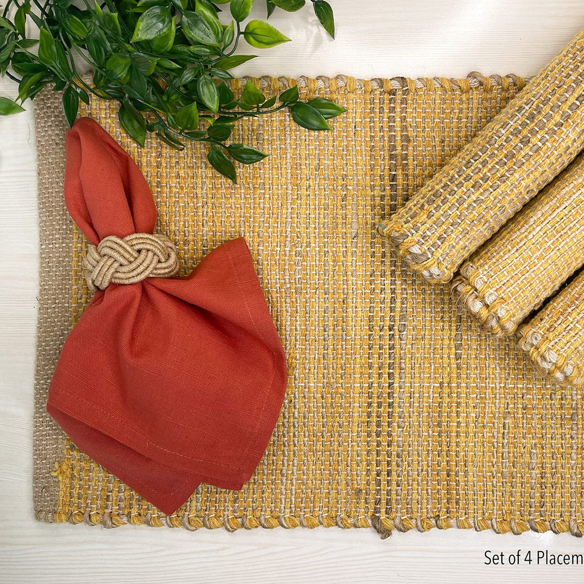 Ombre Placemats Set Of 4 - Natural/Sunflower Gold, 13''x19''