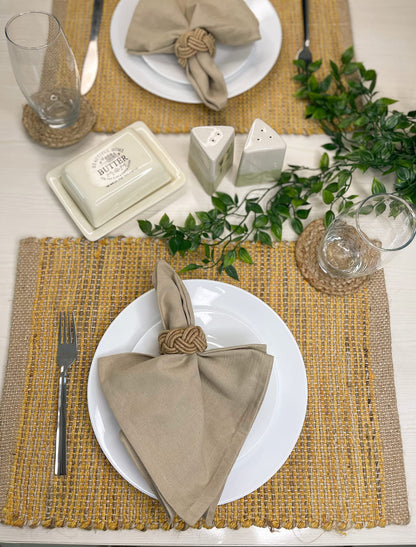 Ombre Placemats Set Of 4 - Natural/Sunflower Gold, 13''x19''