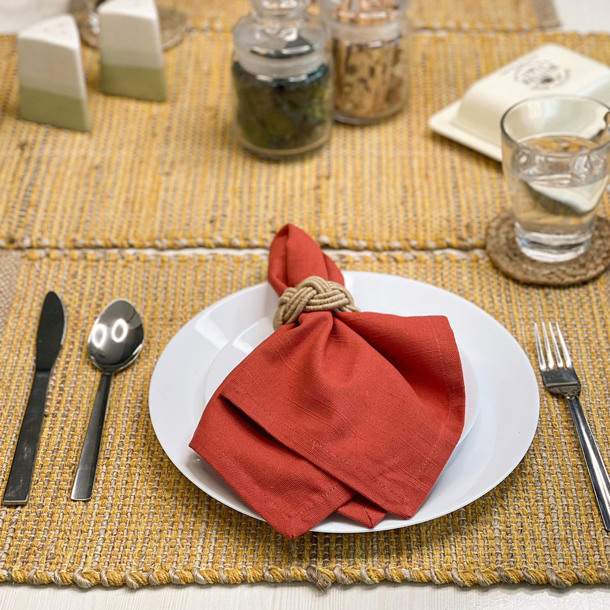 Ombre Placemats Set Of 4 - Natural/Sunflower Gold, 13''x19''