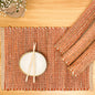 Ombre Placemats Set Of 4, Jute &Rust Orange, 13x19 Inch