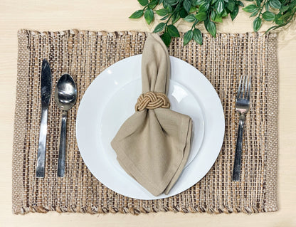 Ombre Placemats Set Of 4, Jute & Brown, 13x19 Inch