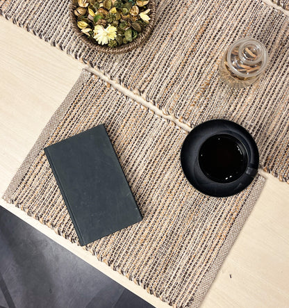 Ombre Placemats Set Of 4, Jute & Brown, 13x19 Inch