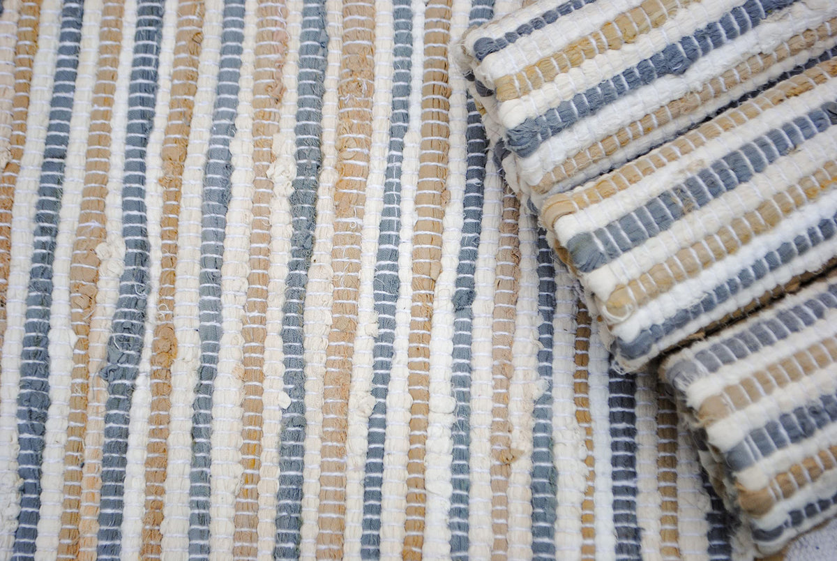 Coastal Placemats Set Of 4 - Beige/Gray/White, 13''x19''