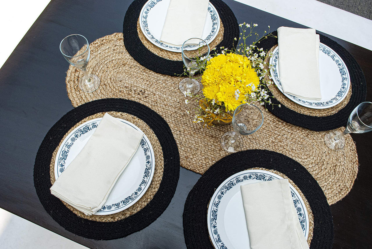 Oval Braided Table Runner - Natural Jute, 13''x48''