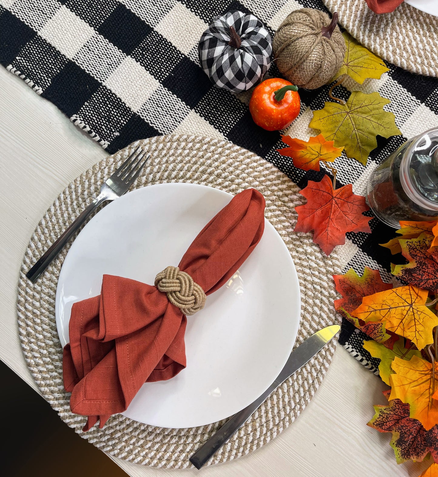 JUTE/COTTON ROUND PLACEMATS SET OF 4, NAT-WHITE, 13''x13''