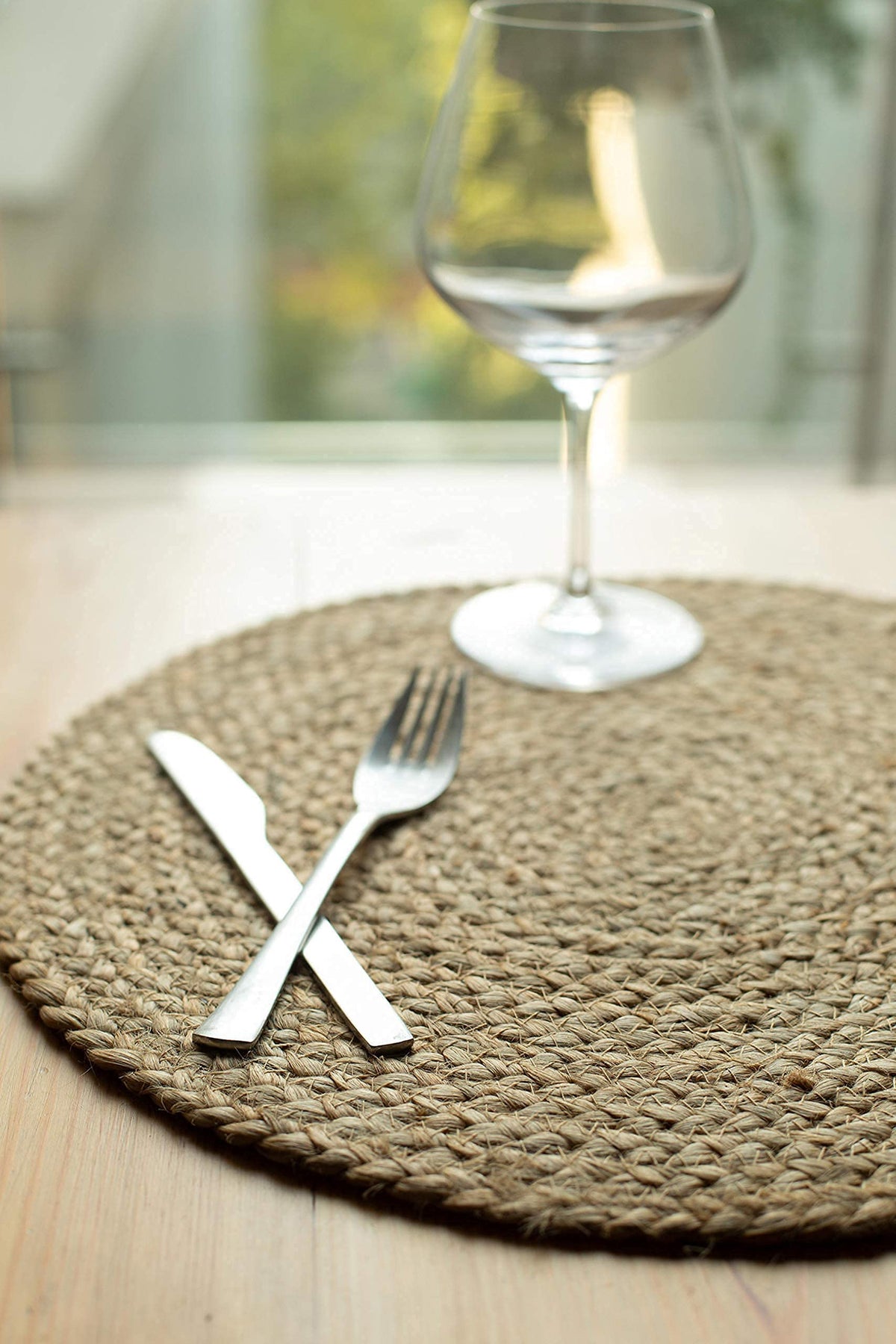 Jute Round Placemat Set Of 4 - Natural Jute, 14'' Rnd.
