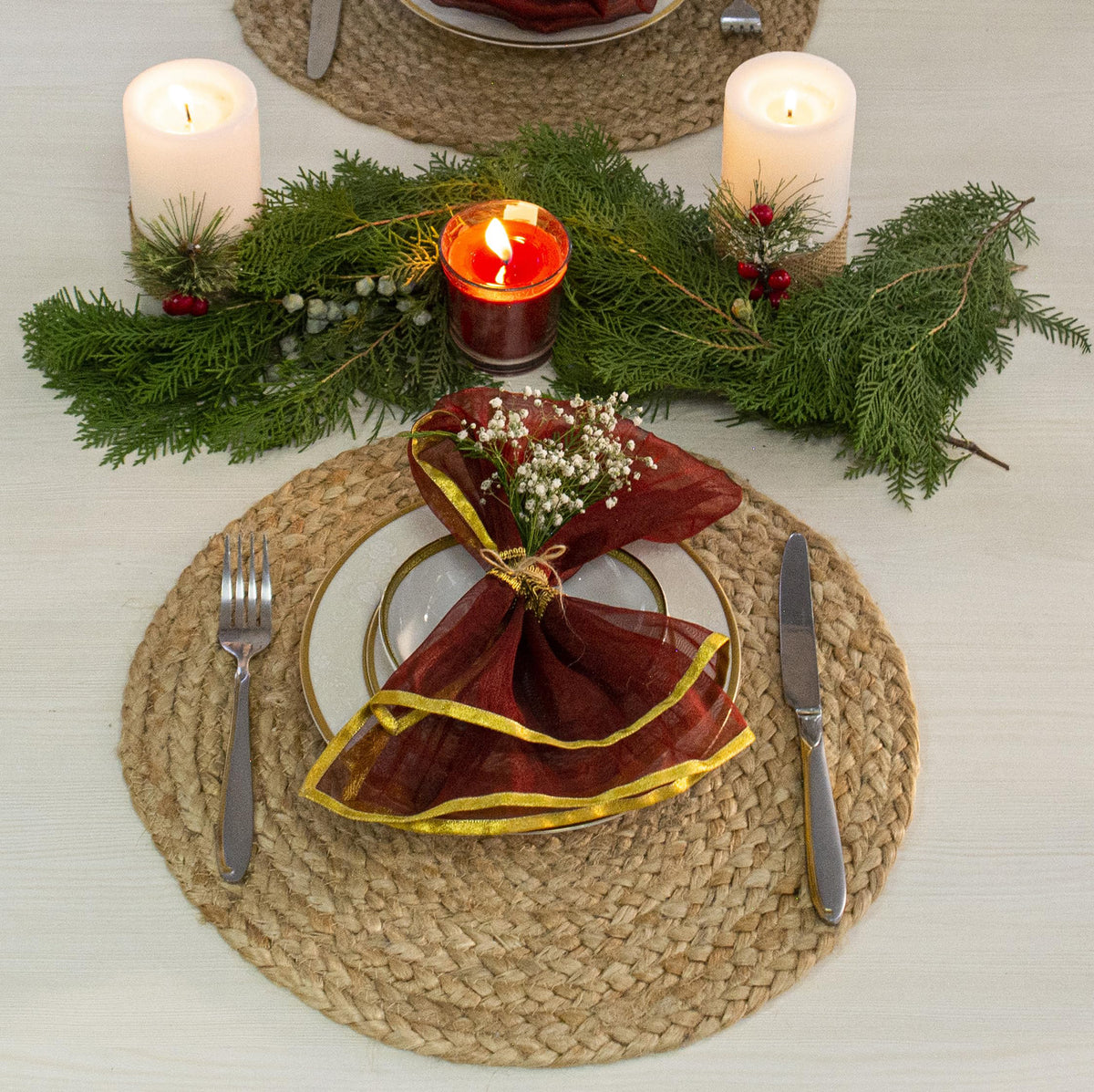 Jute Round Placemat Set Of 4 - Natural Jute, 14'' Rnd.