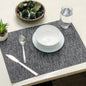 HONEYCOMB PLACEMATS SET OF 6, Black-Grey, 13''x19''.