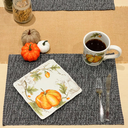 HONEYCOMB PLACEMATS SET OF 6, Black-Grey, 13''x19''.