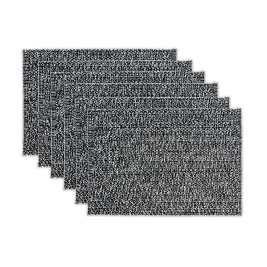 HONEYCOMB PLACEMATS SET OF 6, Black-Grey, 13''x19''.