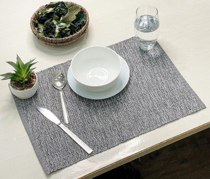 HONEYCOMB PLACEMATS SET OF 6, Greys, 13''x19''.