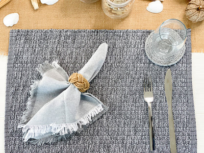 HONEYCOMB PLACEMATS SET OF 6, Greys, 13''x19''.