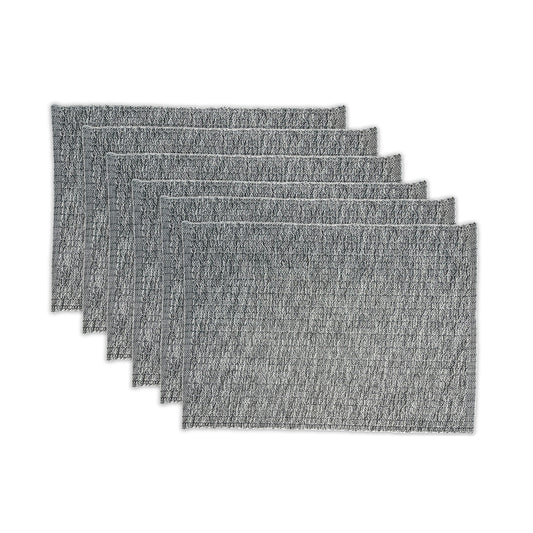 HONEYCOMB PLACEMATS SET OF 6, Greys, 13''x19''.