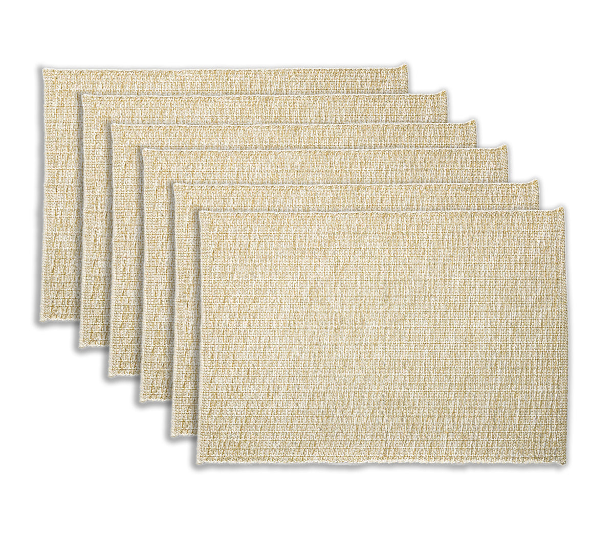 HONEYCOMB PLACEMATS SET OF 6, Beige, 13''x19''.