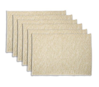 HONEYCOMB PLACEMATS SET OF 6, Beige, 13''x19''.