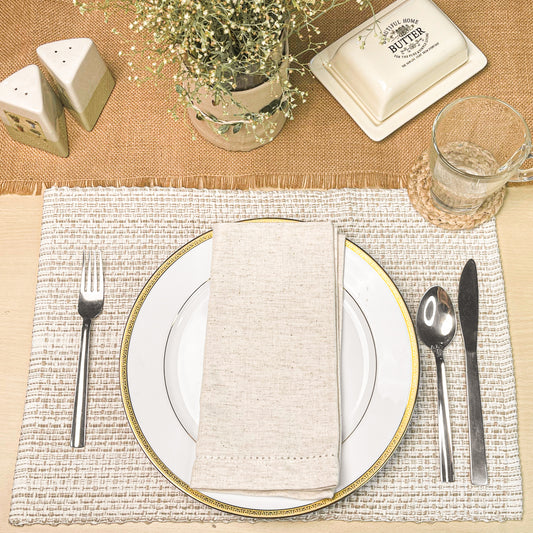 PEBBLES PLACEMATS SET OF 4, 13''x19'', NEUTRALS