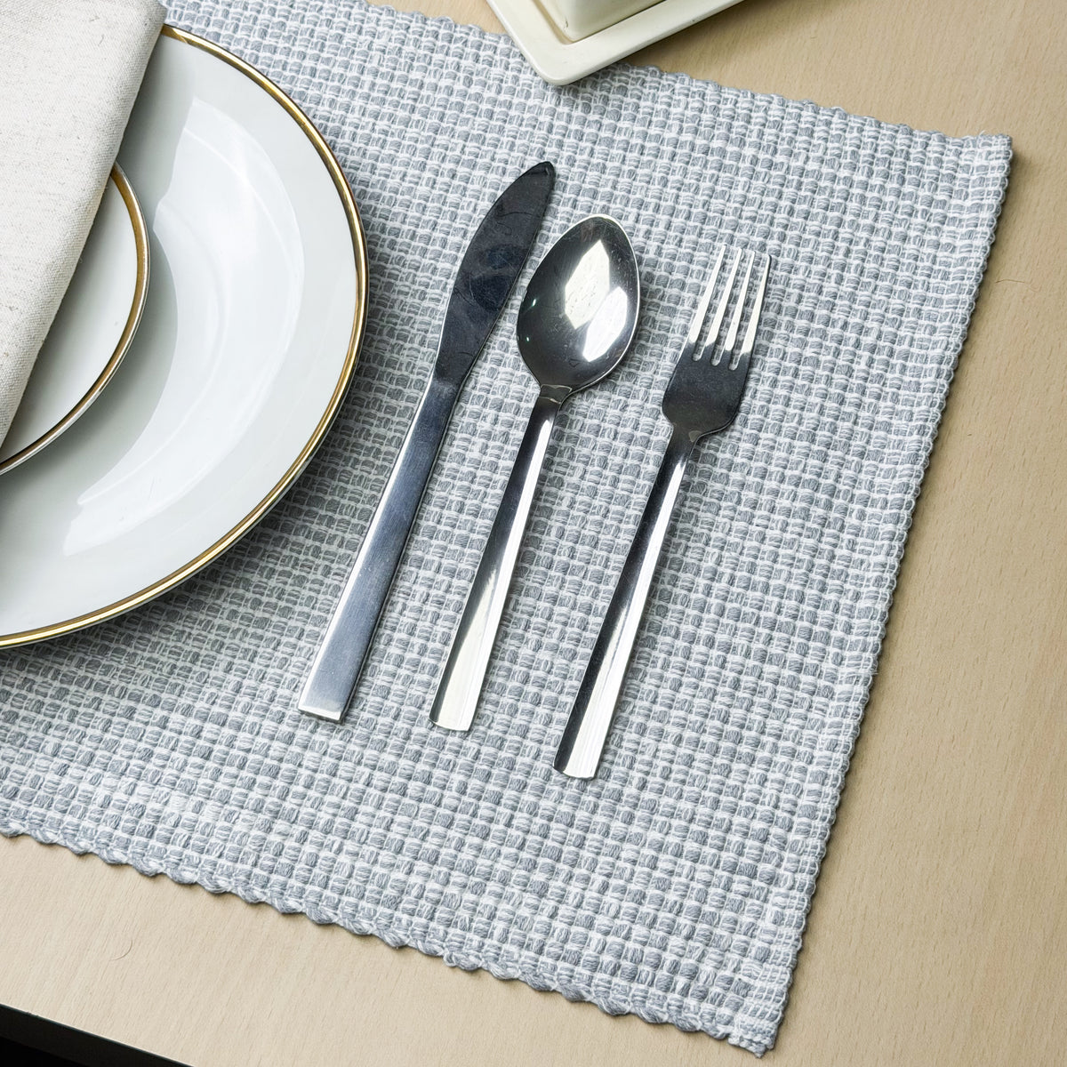 PEBBLES PLACEMATS SET OF 4, 13''x19'', GREY
