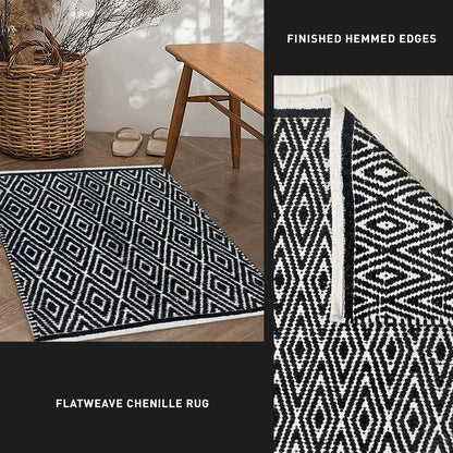 Diamond Rug - Black/White, 21''x34''