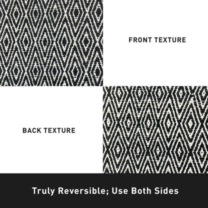 Diamond Rug - Black/White, 21''x34''