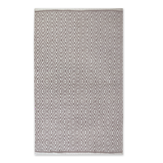 Diamond Rug - Greish Beige/White, 3'x5'